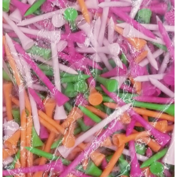 Premium Golf Tees by JP Lann NEON Orange Pink Green in Package - Picture 3 of 3